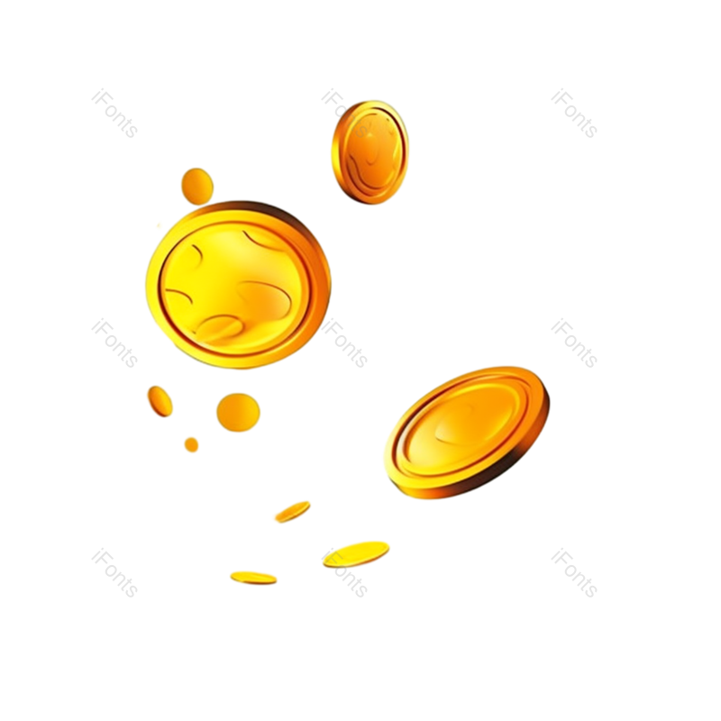 卡通图片,金币元素,粒子PNG,硬币免抠素材